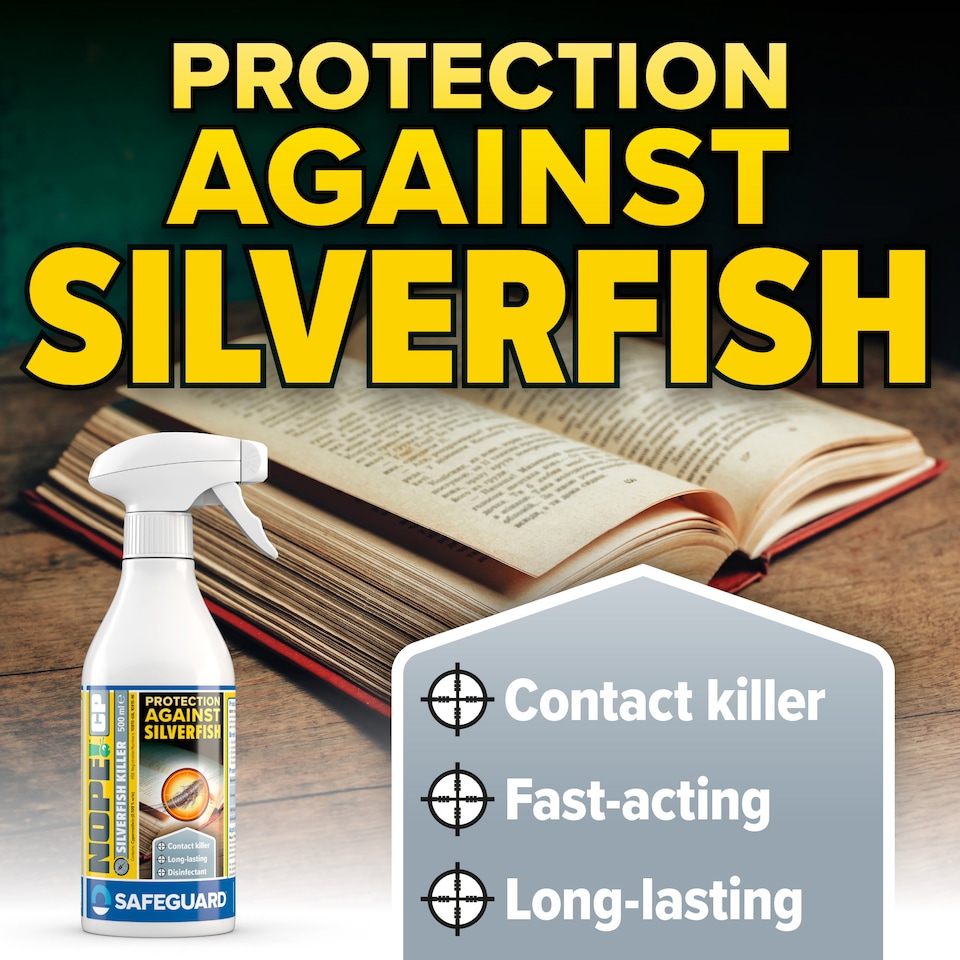 image 1 of NOPE Silverfish Killer Spray - 500ml - Spray Long-Lasting, Odourless, Fast Acting for Indoor and Outdoor use.