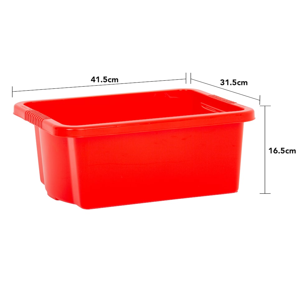 image 1 of Wham Stack & Store 4 x 16L Plastic Storage Boxes | Red | 4