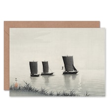 Fishing Boats Ohara Koson Art Blank Just to Say Card