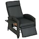 image 1 of Outsunny Garden Recliner w/ Cushion, Reclining Rattan Chair, Dark Grey/Brown