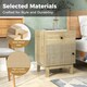 image 3 of COSTWAY Rattan Nightstand Mid Bedside Table Natural Brown