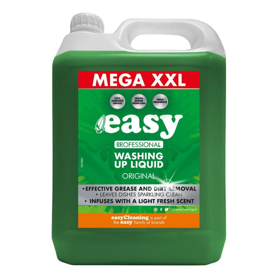 image 1 of Easy Professional Washing Up Liquid Original Dishware Clean Light Fresh Scent 5L