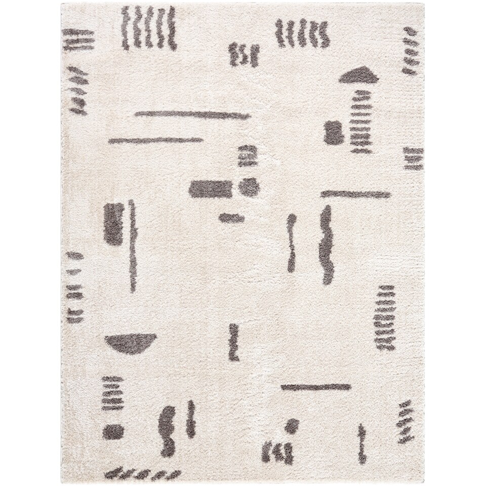 image 1 of LIVABLISS Fossay Shaggy-Washable Modern High Pile Rug 120 x 170 cm | Beige Charcoal