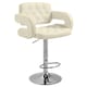 image 1 of HOMCOM Adjustable Height Barstool Steel Pole PU Leather, White