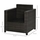 image 8 of Outsunny Garden Patio Rattan Wicker Furniture Single Cube Chair Sofa Outdoor Black