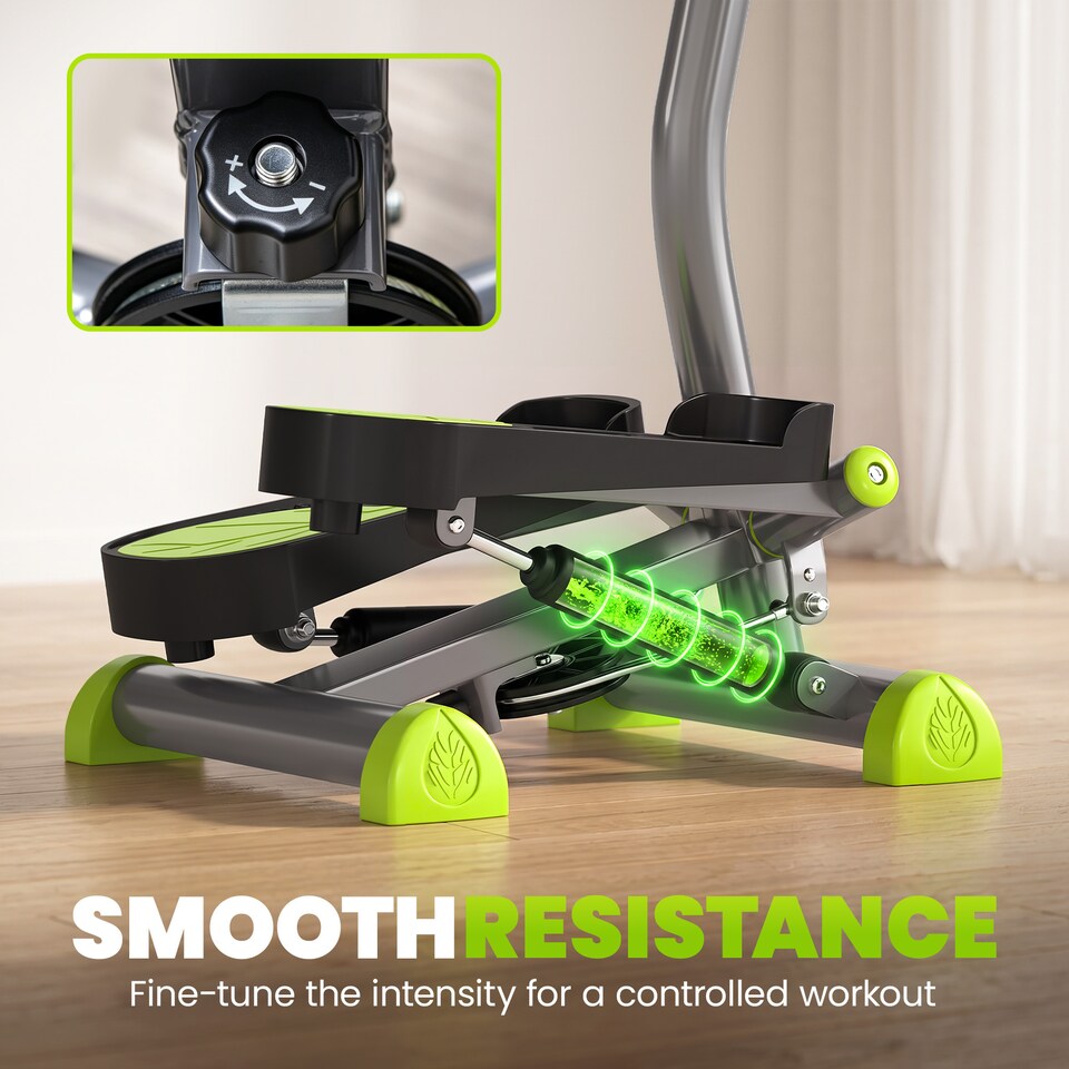 image 1 of HOMCOM Twister Stepper Step Machine with LCD Screen and Handlebars - Grey