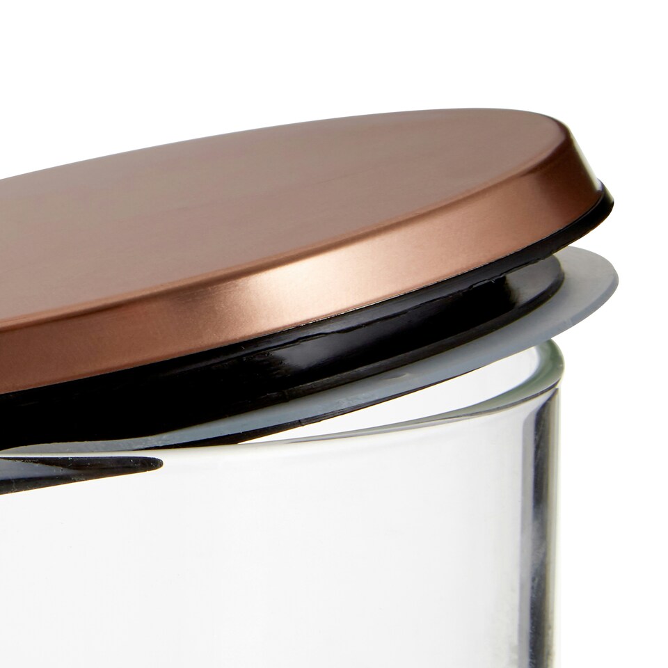 image 1 of Interiors by Premier Practical Design Rose Gold Lid 950ml Storage Jar, Elegant House Spice Jars, Durable Organizer For Kitchen