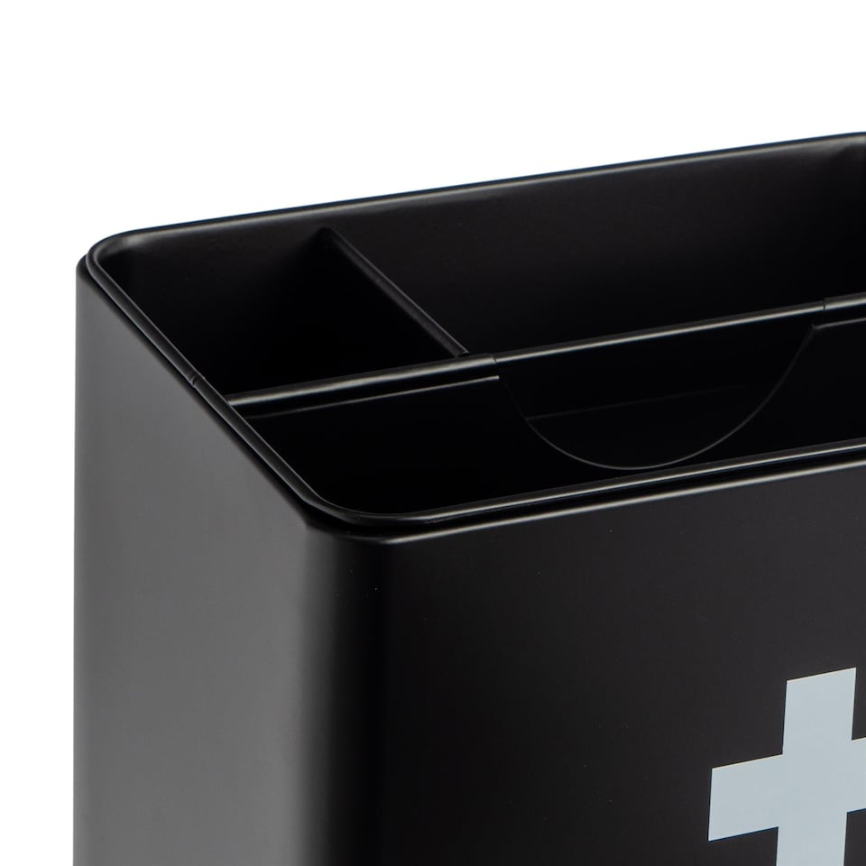 image 1 of Harbour Housewares Vintage Metal First Aid Box - 29cm - Black | Black | Black | 1