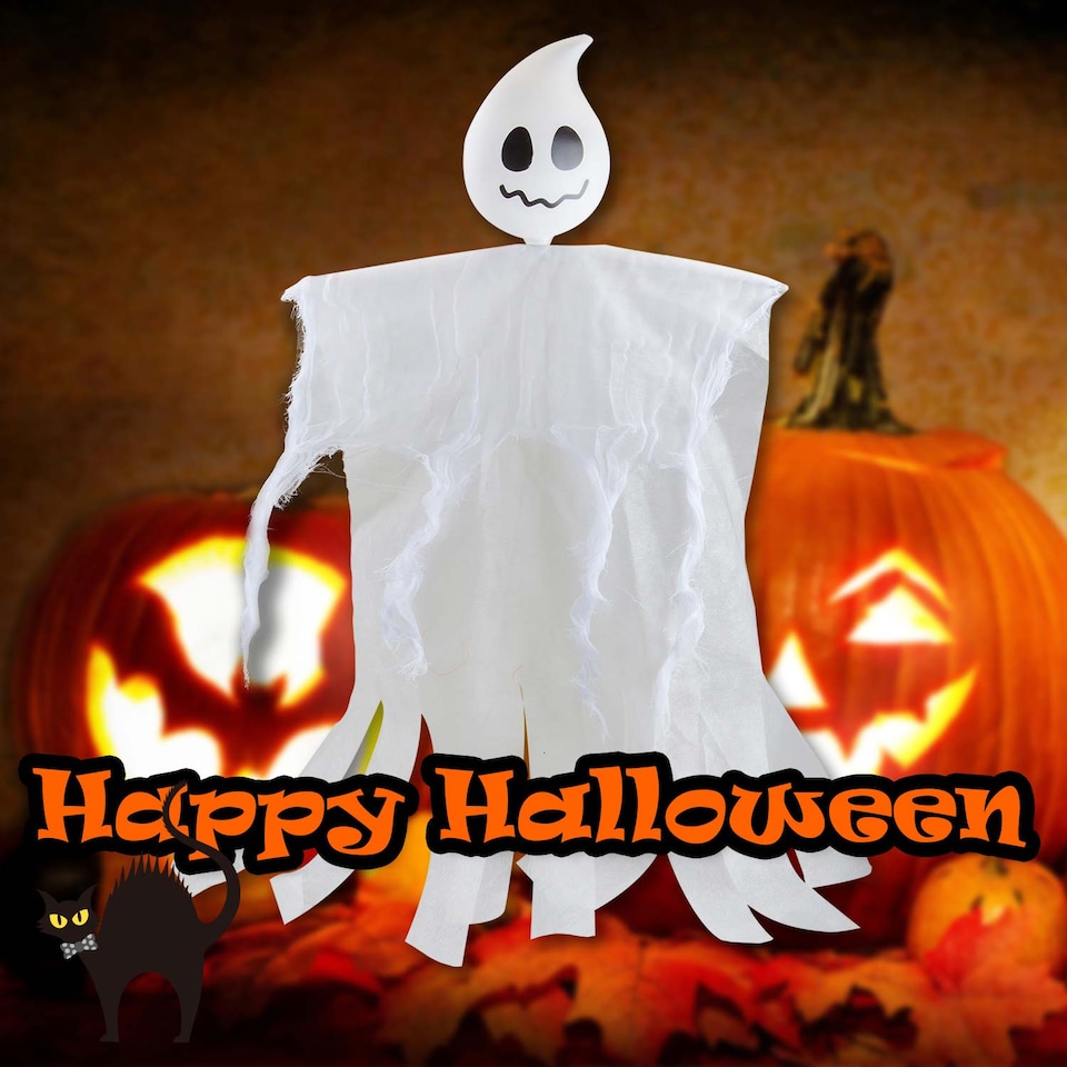 image 1 of vfm-estore Hanging Halloween Ghost Decoration for Party, Trick or Treat