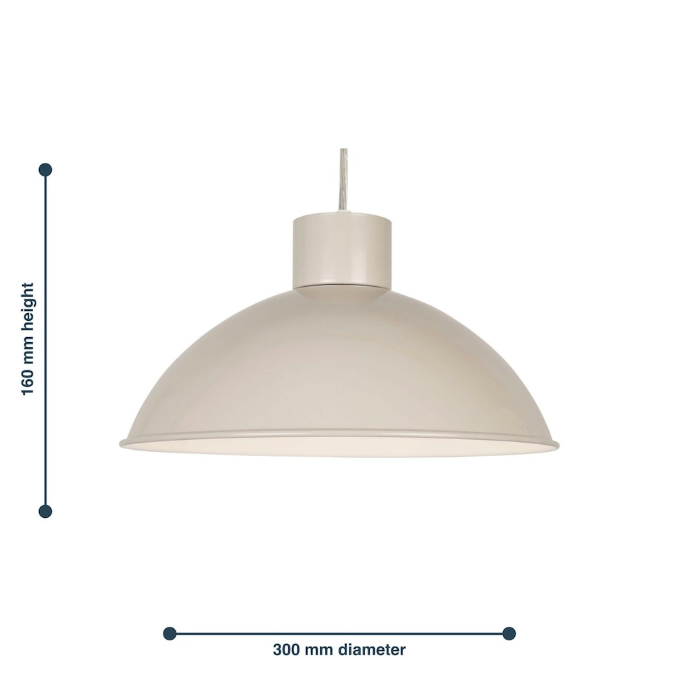 image 1 of Domed - Taupe Grey Easy Fit Metal Pendant Shade Grey