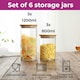 image 4 of Set of 6 Clear High Borosilicate Glass Storage Jars