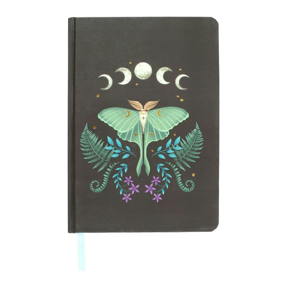 image 1 of Something Different Moth A5 Notebook - Black - One Size