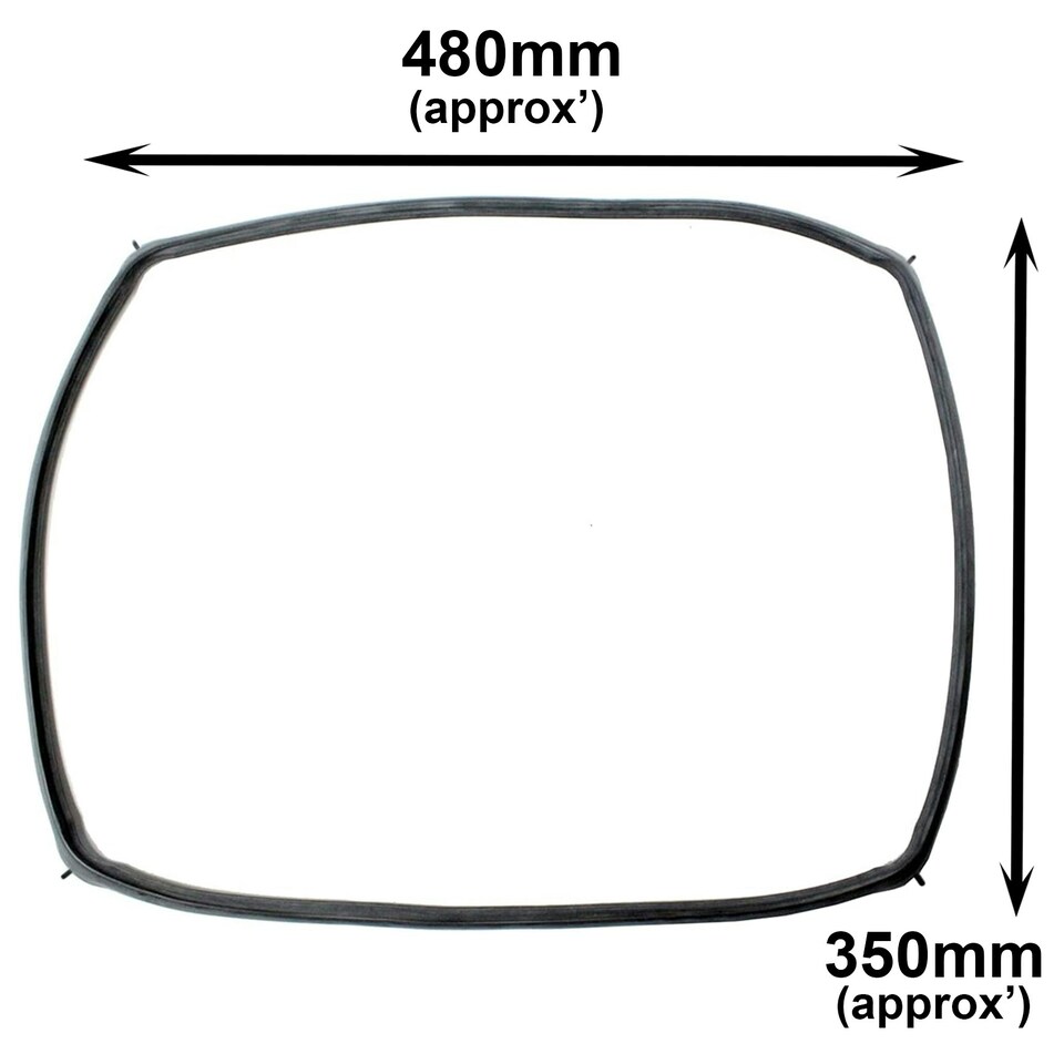 image 1 of SPARES2GO Oven Door Seal Gasket + Corner Clips compatible with Siemens Cooker 480 x 350 mm