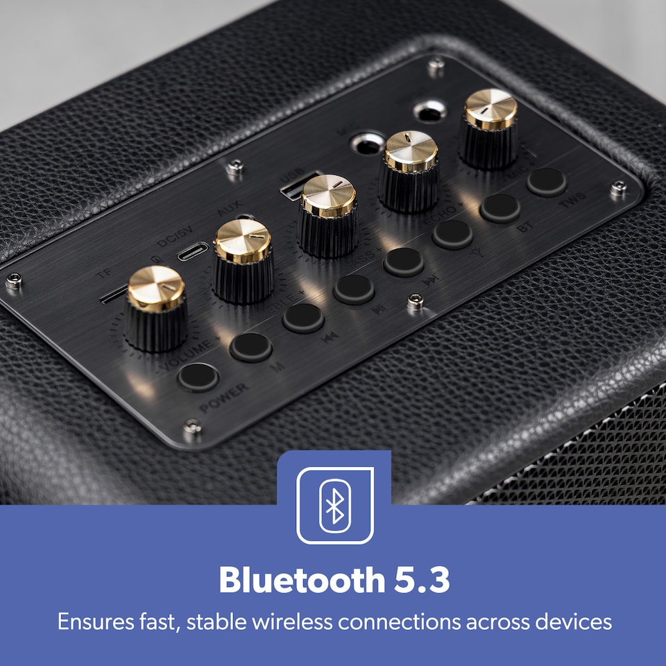 image 1 of GEEPAS Karaoke Machine RGB Lights Bluetooth Speaker With Mic Black