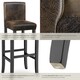 image 5 of Bar Stools with a padded backrest and faux leather cover | Brown | antique brown | 41 x 40 x 107 cm | 6