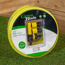 25m Professional Garden Hose Pipe / Hosepipe in Yellow with Fittings | Yellow | Yellow