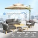 image 4 of Outsunny 3m Cantilever Parasol Solar Lights Power Bank Base Beige
