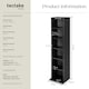 image 6 of CD DVD Storage Tower Media Display Unit Adjustable Shelves Wood Effect 102 CDs or 27 DVDs Black