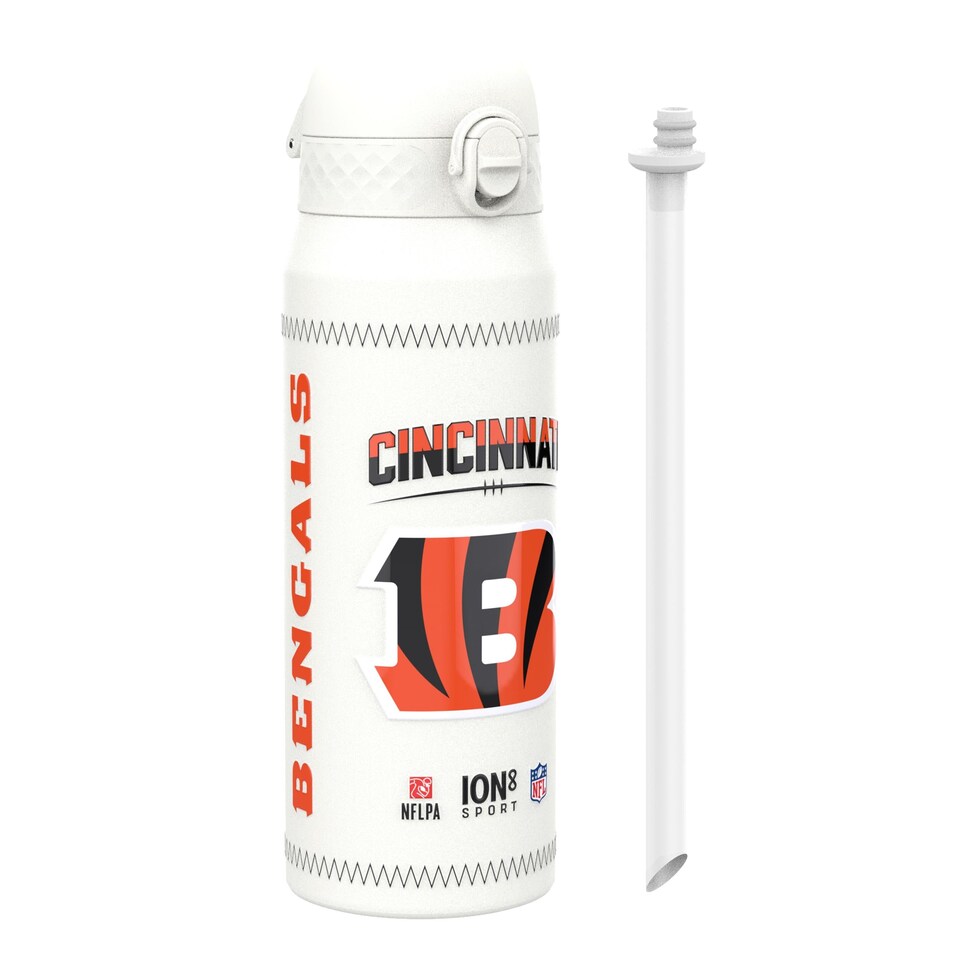 image 1 of NFL x Sports, Vacuum Insulated Steel Bottle, Series, 750ml (24oz) | White | NFL GameDay Burrow Bengals | One Size