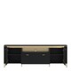 image 2 of Genoa TV Cabinet 2 Door 1 Drawer 200cm Wide in Black Matt/Gold