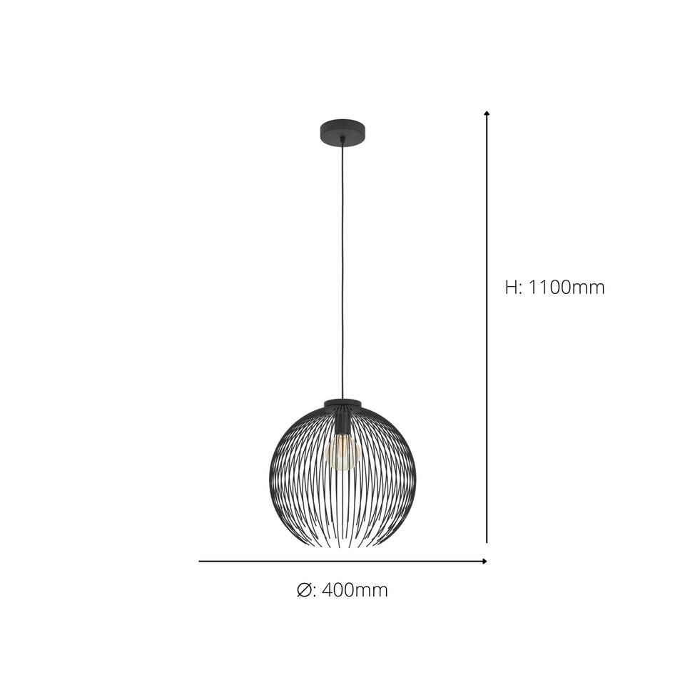 image 1 of EGLO Venezuela Black Steel Pendant Light
