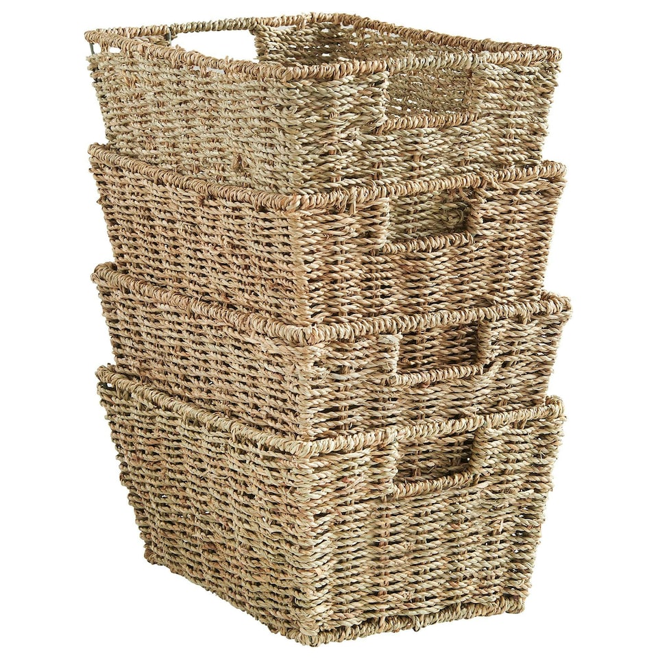 image 1 of VonHaus Storage Seagrass Baskets Brown | One Size