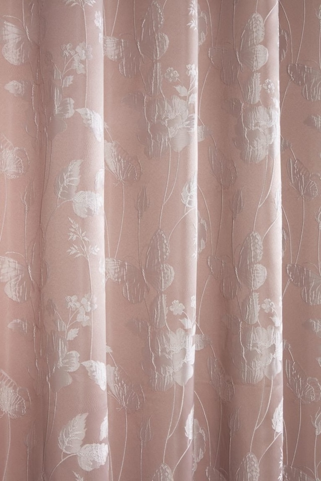 image 1 of Meadows Lined Eyelet Jacquard Curtains 116cm x 183cm Blush Pink | Pink | Pink