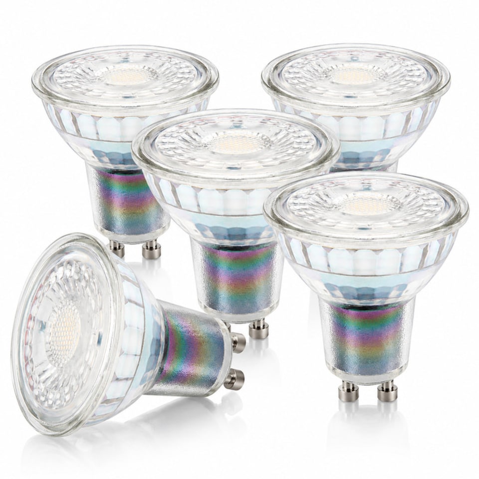 image 1 of BELL Lighting 5 Pack GU10 Premium Quality Glass LED Spotlight Bulbs 3.1W 350lm 38 Deg Beam