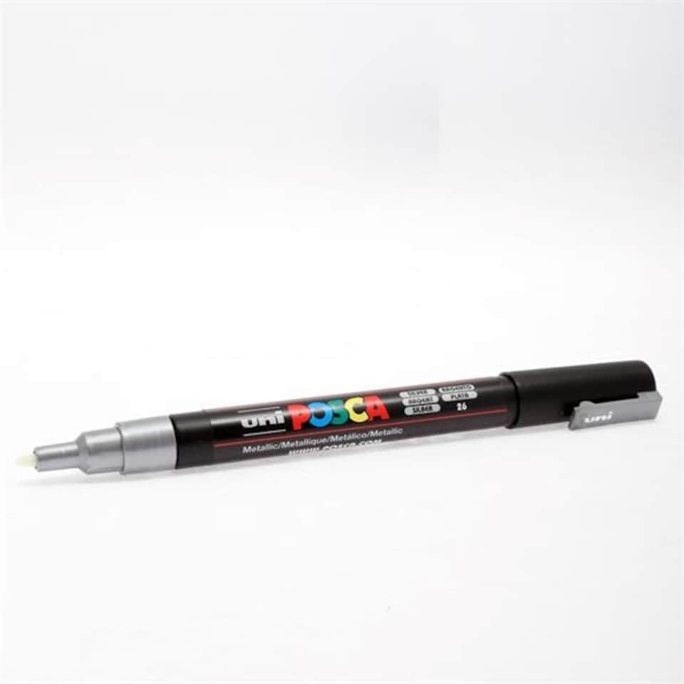 image 1 of Silver Uni Posca Pc-3M Fine Bullet Tip Permanent Marker Pen
