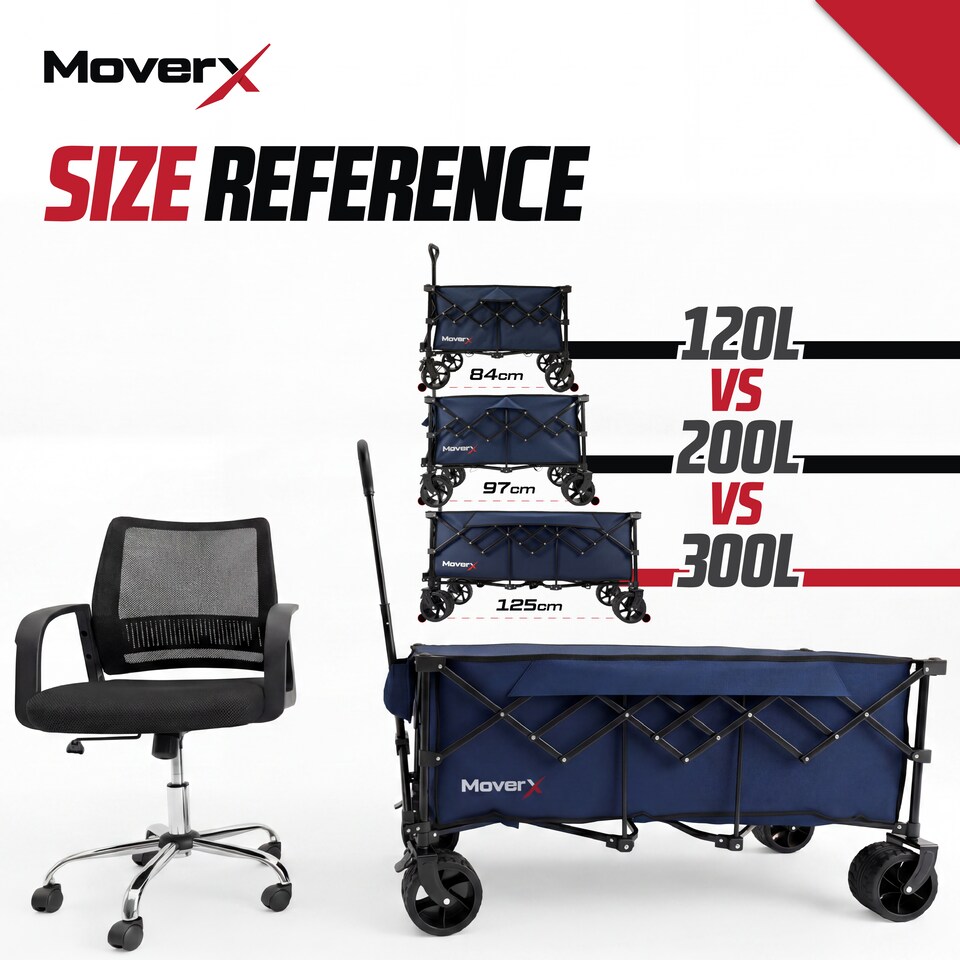 image 1 of MoverX 300L/180kg 2-in-1 Camping Tabletop Trolley / Table - Blue