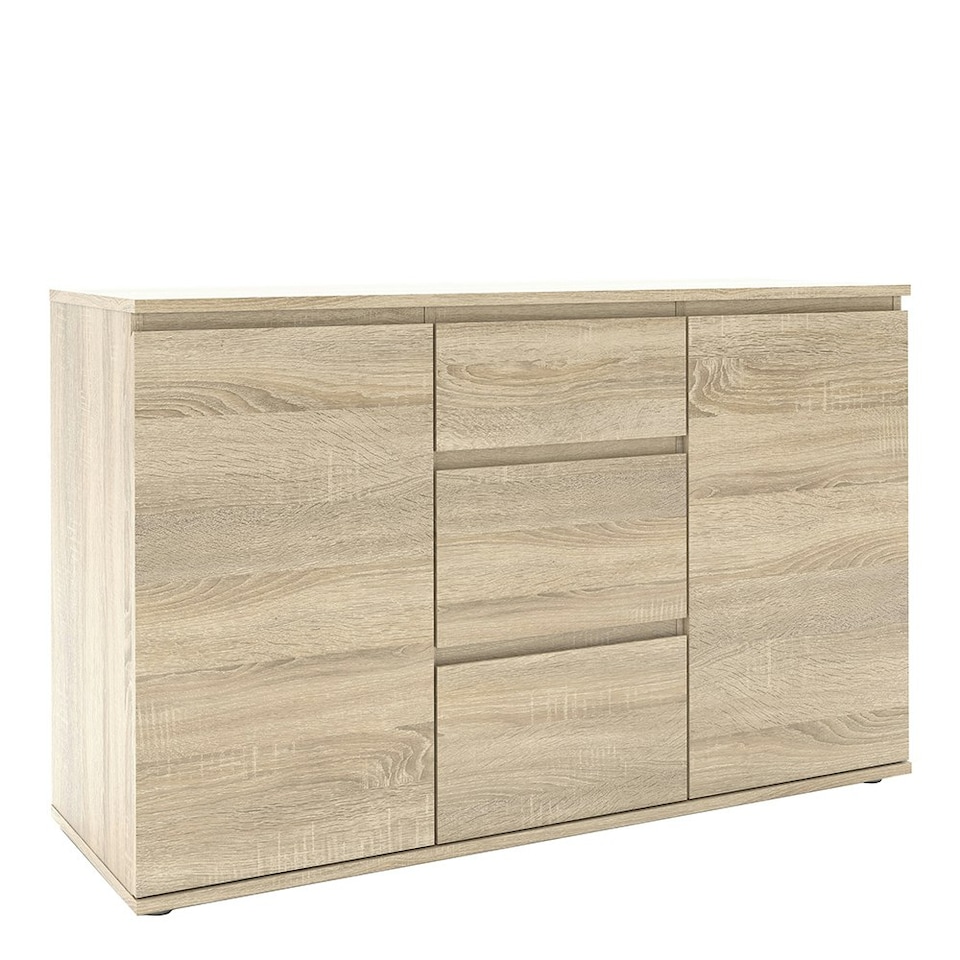 image 1 of Nova Sideboard 3 Drawers 2 Doors in Oak