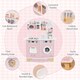 image 4 of COSTWAY Wooden Kids Kitchen Playset Pretend Play Kitchen With  Coffee Maker-Pink