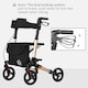 image 8 of HOMCOM 4 Wheel Rollator with Seat and Back, Folding Mobility Walker with Carry Bag, Adjustable Height, Dual Brakes, Cane Holder, Lightweight Aluminium Walking Frame for Seniors and Disabled, Gold Tone