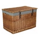 image 1 of 60cm Double Steamed Wicker Chest Picnic Basket with Lining Grey | Grey | One Size