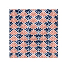 Navy & Pink Geometric Shells Splash Back | White