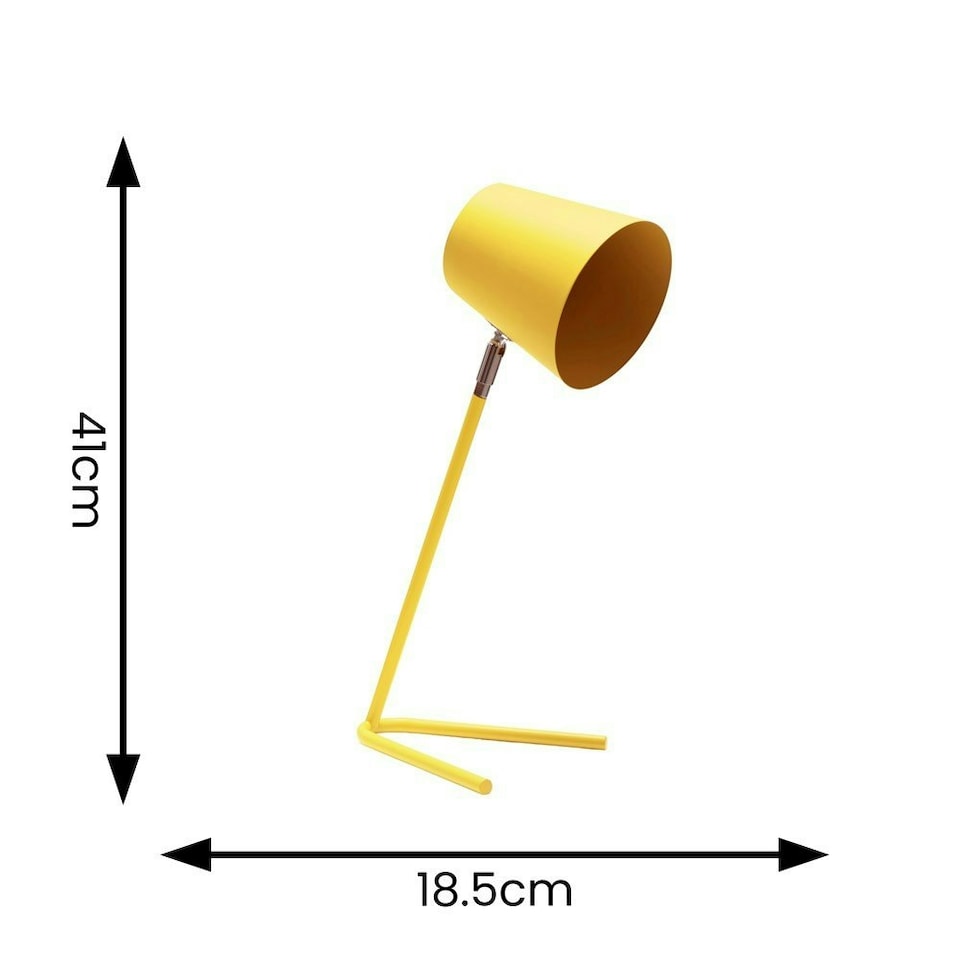 image 1 of ValueLights Lark Mustard Yellow Metal Task Reading Compact Desk Table Lamp with LED Bulb Yellow