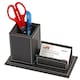 image 1 of PVC Black Desktop Pen Pot Organiser with Card Holder