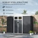 image 6 of Outsunny 8 x 4 ft Garden Storage Shed, Outdoor Metal Shed, Dark Grey Grey | Dark Grey