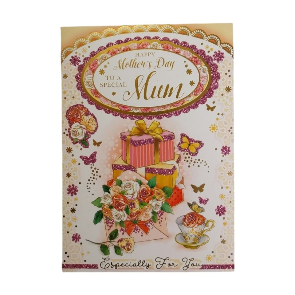 image 1 of To A Special Mum Roses And Gift Design Mother's Day Card