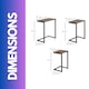 image 8 of Set Of 3 C-Shaped Nesting Tables Rustic Brown Brown