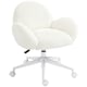 image 1 of HOMCOM Fluffy Leisure Chair Office Chair with Backrest Wheels Cream White