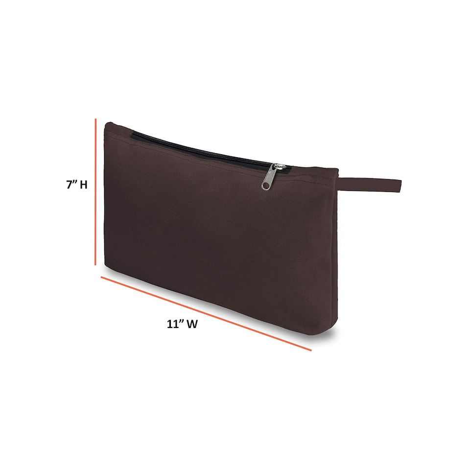 image 1 of Covers&All Tool Bag, 12 Oz Heavy Duty Waterproof Pouch with Sturdy, 7 in L x 11 in W x 7 in H, Brown