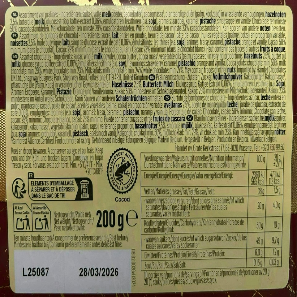 image 1 of Tanqueray London Dry Gin and Chocolates Hamper 70cl 41.3% abv