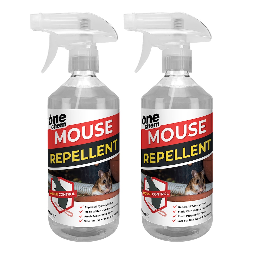 image 1 of One Chem Mouse Repellent 2 x 500ml - Peppermint Scent - Anti-Rodent Solution for Home & Garden - Indoor & Outdoor Use