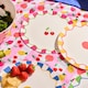 image 3 of OHS Summer Print Plastic Picnic Plates Set of 4 Lightweight Outdoor | Pink | Bright Fruits
