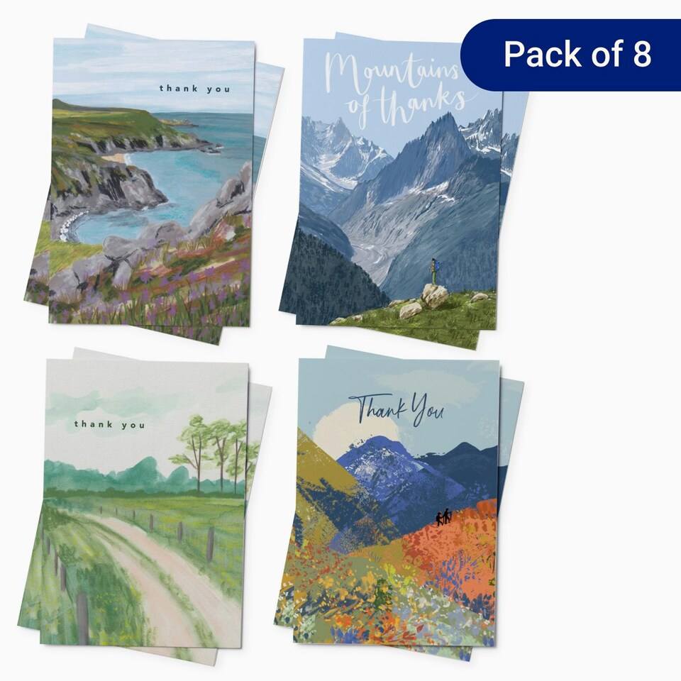 image 1 of Landscape Design Thank You Card Pack - Pack of 8 (4 Designs)