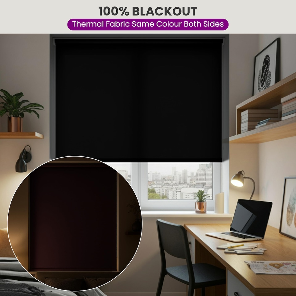 image 1 of Blackout Roller Blind 185cm Wide x 165cm Long | Blue | Duck Egg Blue