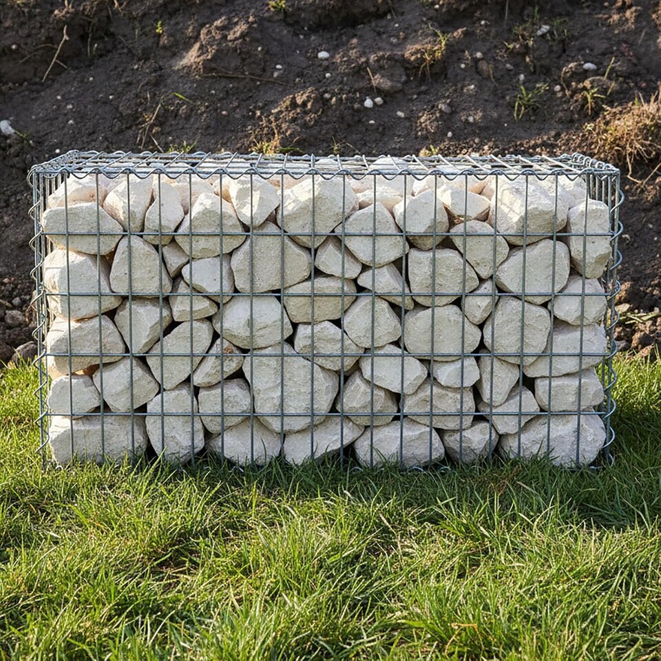 image 1 of Actiasgear Heavy Duty Galfan Coated Gabion Baskets – Retaining Wall & Garden Wire Stone Cages – Easy Assembly with Helical – Multiple Options Available (100cm x 50cm x 30cm)