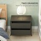 image 9 of HOMCOM 2 Drawer Chest of Drawers, Fabric Dresser with Steel Frame, Brown