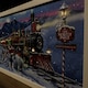 image 1 of Battery Operated 60 x 30cm Light up North Pole Express Train with Santa Picture Canvas